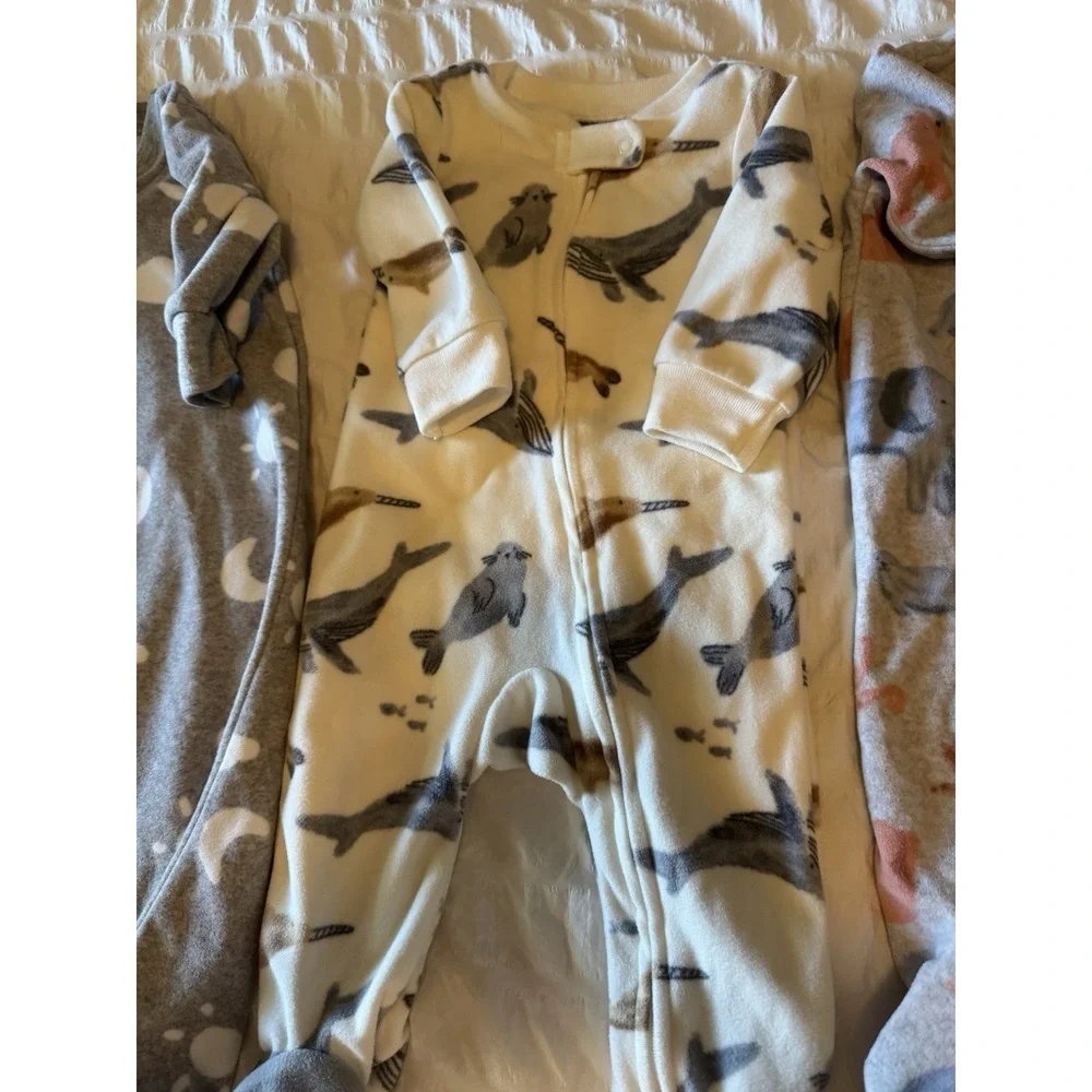 Sleeper Bundle 0-9 Month Lot Fleece Cotton And Fleece Sleep‎ Sack Lot Of 4
